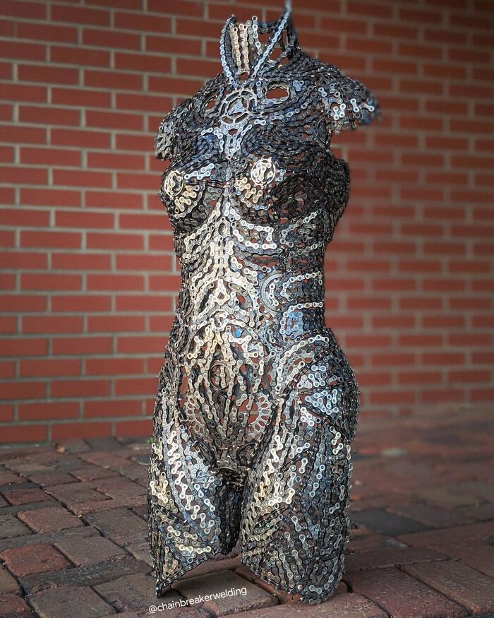 16. Bicycle Chain Sculpture, By Me