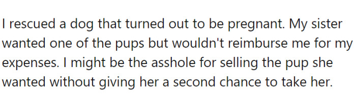 OP has offered the following explanation for why they think they might be the a-hole: