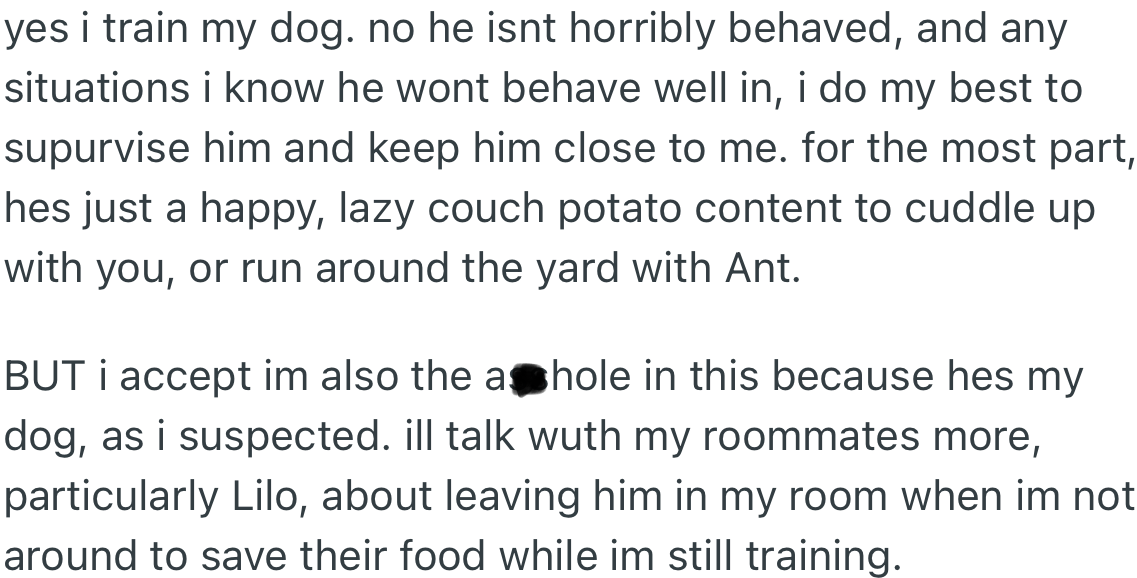 OP further explains they do their best to train Horse and take responsibility for it.