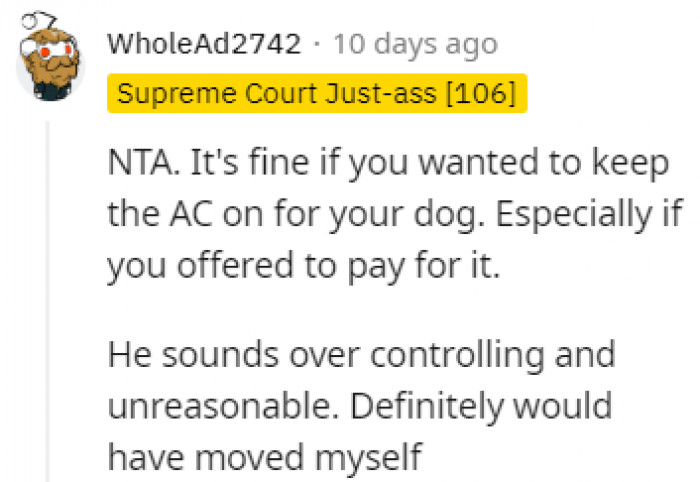 He did offer to pay for it