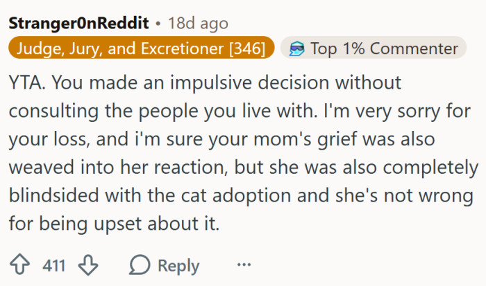 OP has made an impulsive decision