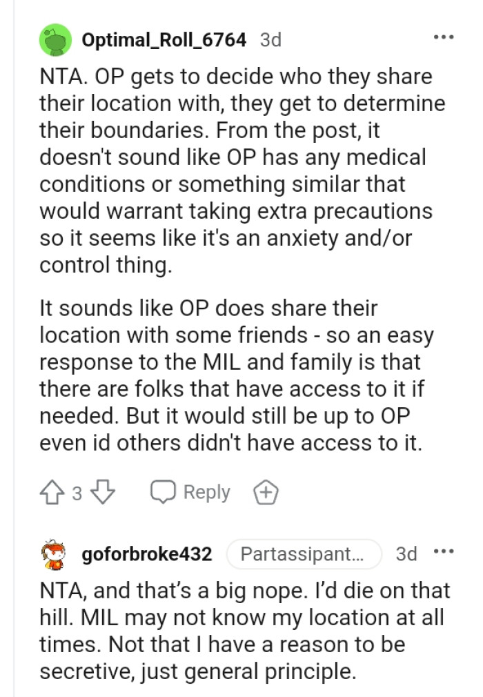 It sounds like the OP does share her location with friends