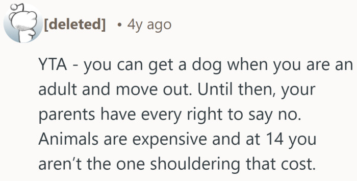 Freedom later, dog later. For now, the adults get the final vote.