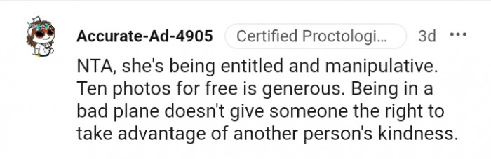 She is being entitled and manipulative