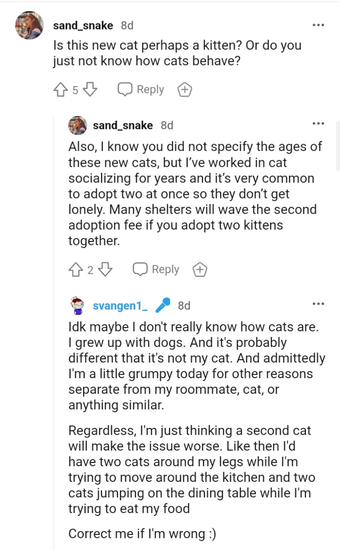 The OP is concerned that a second cat will worsen the situation