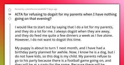 Redditor Gets Mad At Her Parents For Choosing To Go To A Football Game Instead Of Her Puppy's Birthday