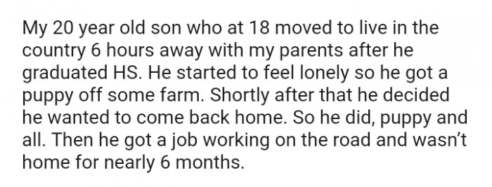 My son moved to live in another country