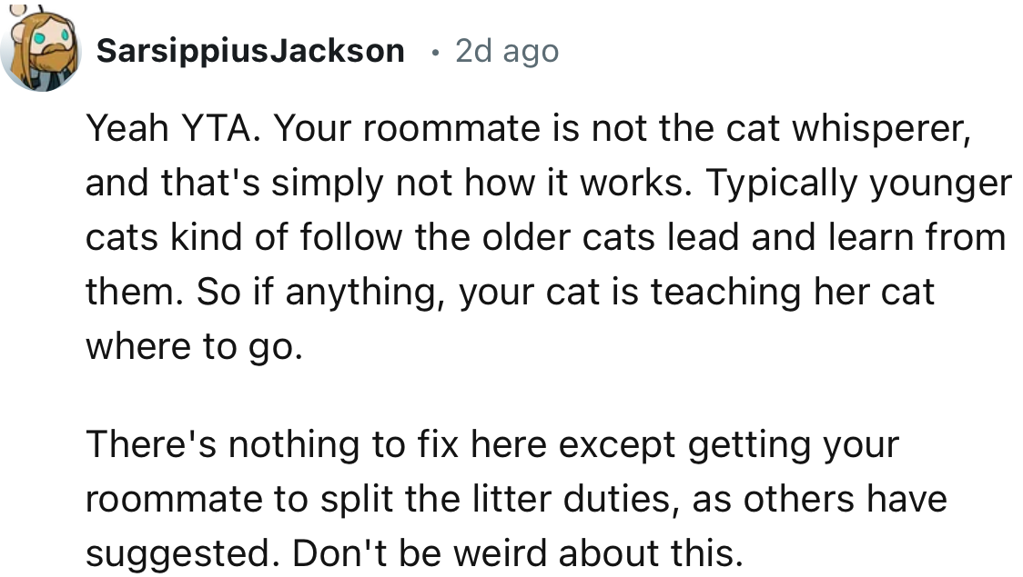 “Typically, younger cats kind of follow the older cat's lead and learn from them.”
