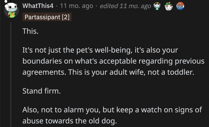 The disregard of OP's wife about their conversation raises red flags for future situations