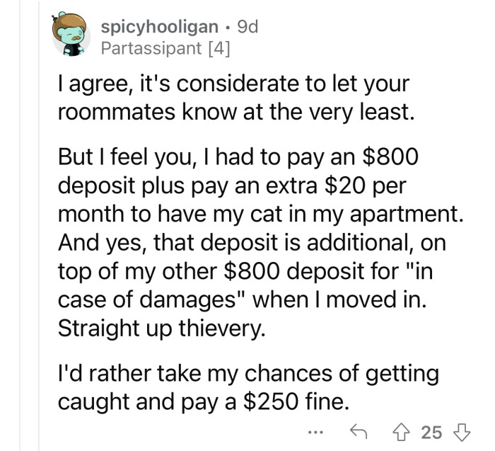 Redditor Accidentally Reports Roommate's Unregistered Pet Resulting In