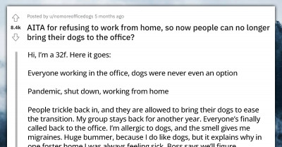 Dogs Get Banned From Office After Redditor Refuses To Work From Home