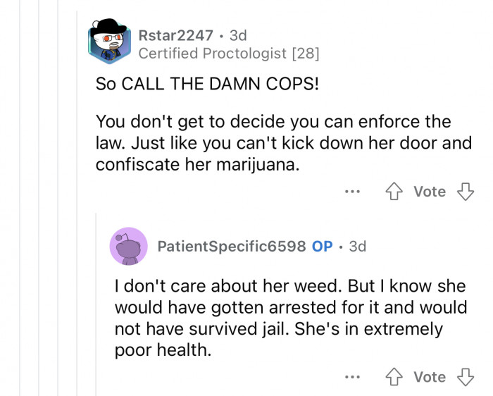 OP has no right to enforce the law.
