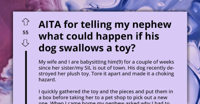 Honest Man Gets Called A-hole For Telling Nephew Scary Details About Dangers Of Dog Swallowing Toy
