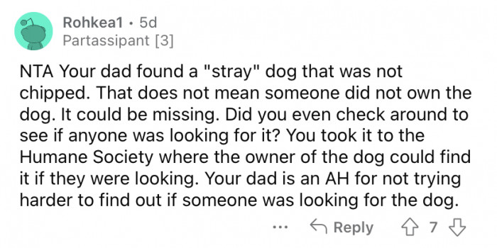 "Did you even check around to see if anyone was looking for it?"