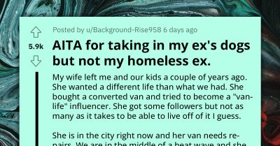 Man Refuses to Harbor His Ex-Wife in His Home but Takes in Her Dogs Instead, Gets Called an AH
