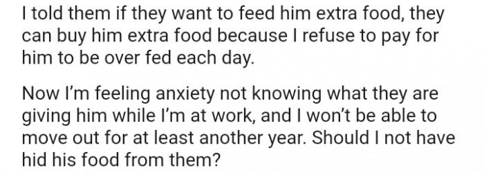 Should I Not Have Hid His Food from Them?