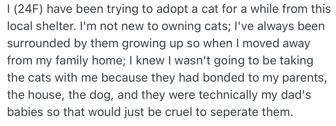 OP’s love for cats started from childhood and she could not take anyone with her when leaving home.