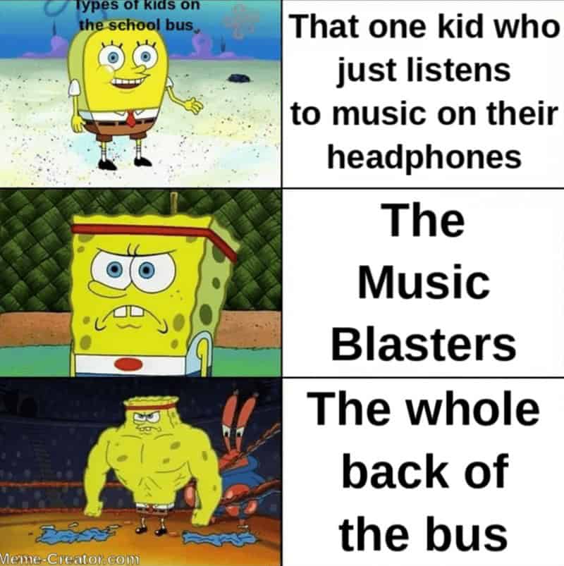 18. The types of kids on a school bus