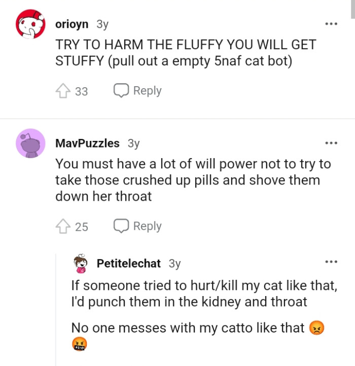 She should take those crushed up pills and shove them down her throat