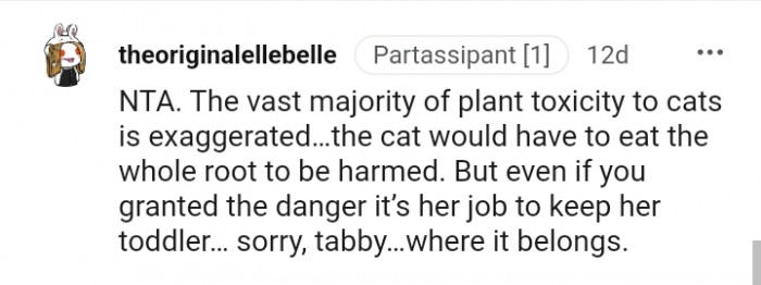 It's her job to keep her tabby where it belongs