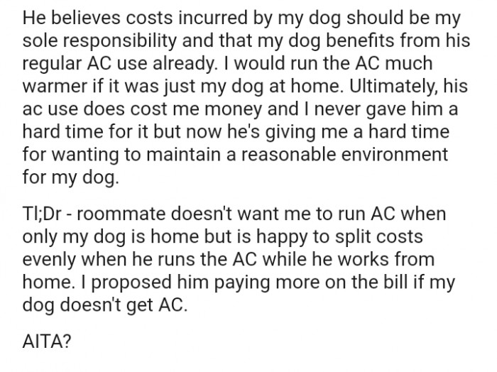 I just want to maintain a reasonable environment for my dog