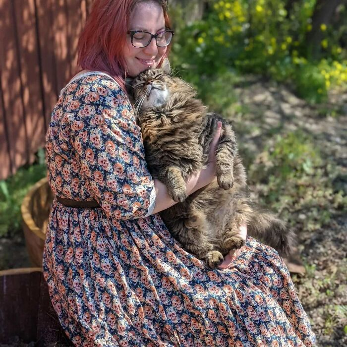 8. She didn’t adopt a cat; the cat adopted her