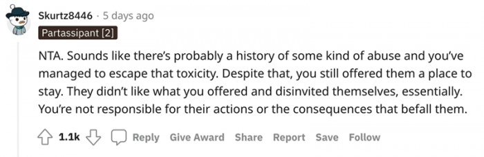 You're not responsible for their actions or the consequences