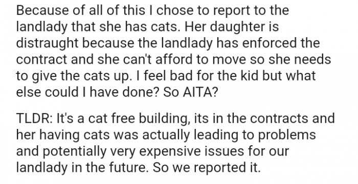 The landlady has enforced the contract