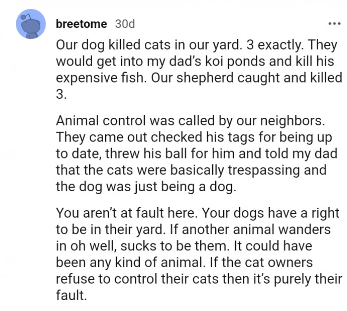 Your dogs have a right to be in their yard