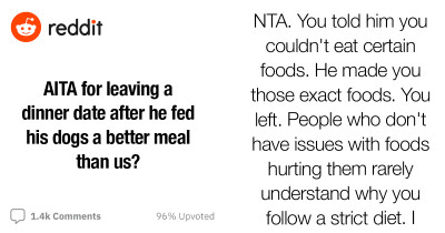Lady Leaves Her Date Behind After He Served His Dogs Better-Looking And Delicious Meals Than Them