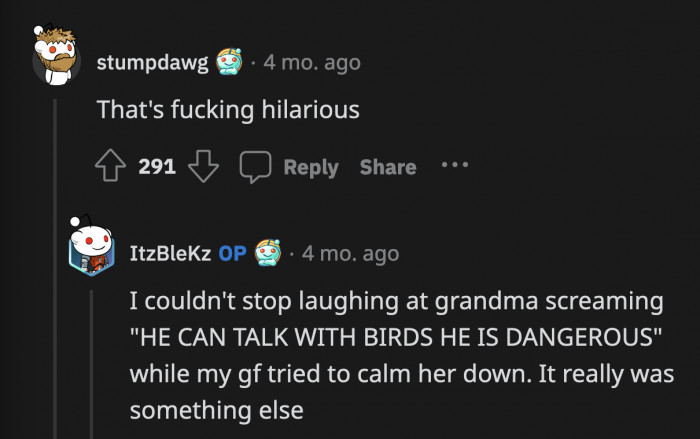 Being called a heretic on top of it must have just added to OP's amusement