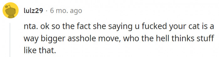 14. What she said was a little messed up.