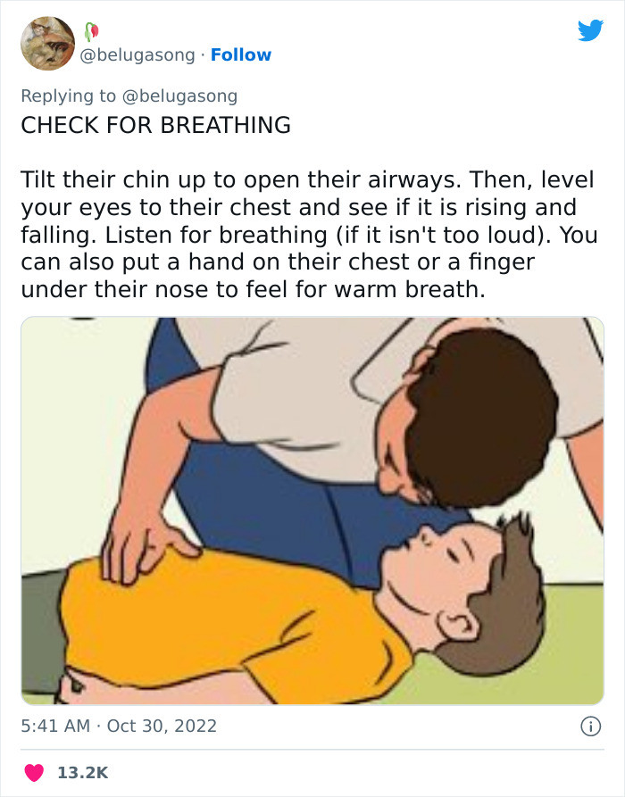 Check for breathing. Here is how you do it.