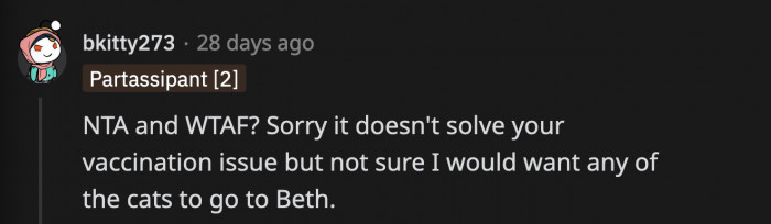With how Beth handled the situation, maybe her not getting the cats was for the best