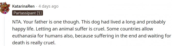 The father is at fault here. But his reaction is understandable—he is probably projecting.