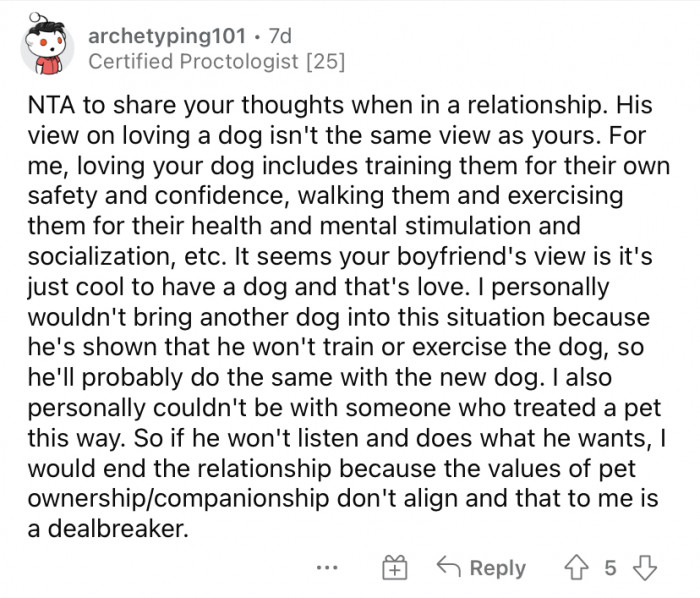 "I would end the relationship."