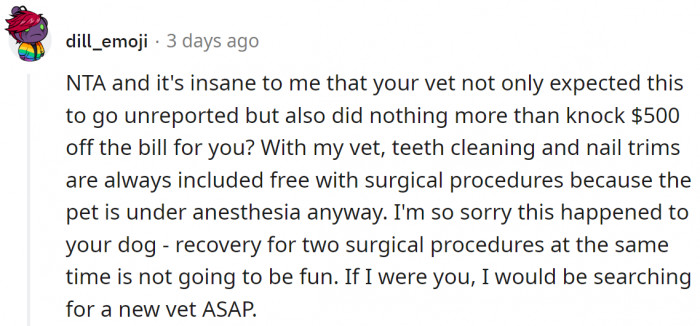 After this horrific error, finding a new vet is a must.