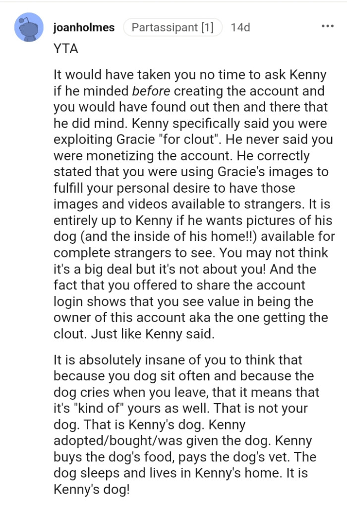 He never said you were monetizing the account