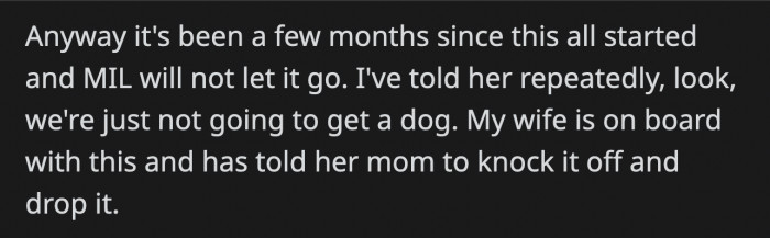 Months later, they were still relentless despite his wife talking to them