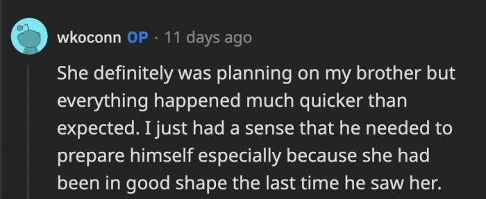 Although OP mentioned that things progressed quickly, which no one expected