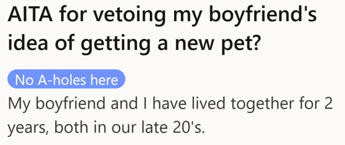 Two years of living together and a shared pet history already shape the stakes here. This is not a casual idea, it’s tied to how they handle what comes after goodbye.