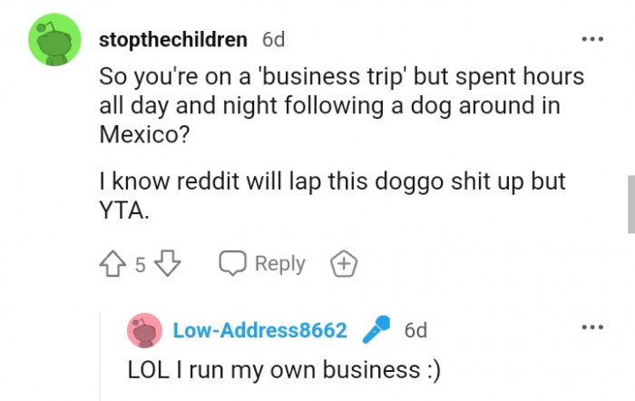 The OP Runs Their Own Business