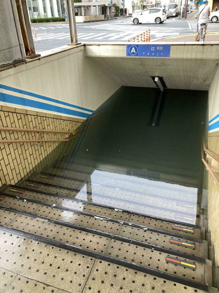 4. Pedestrian Passageway Flooded After Recent Rains In Shizuoka, Japan