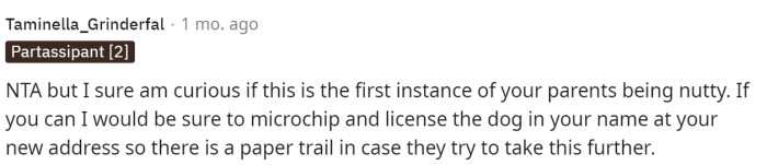 OP responds to this, basically saying that they are a little nutty, but it kind of helped her out.