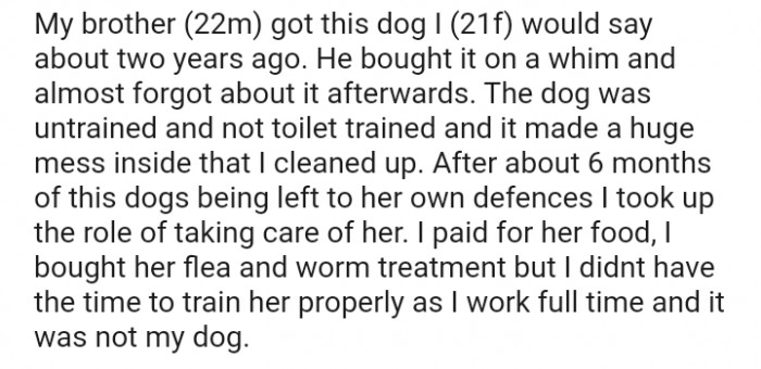 He bought the dog on a whim
