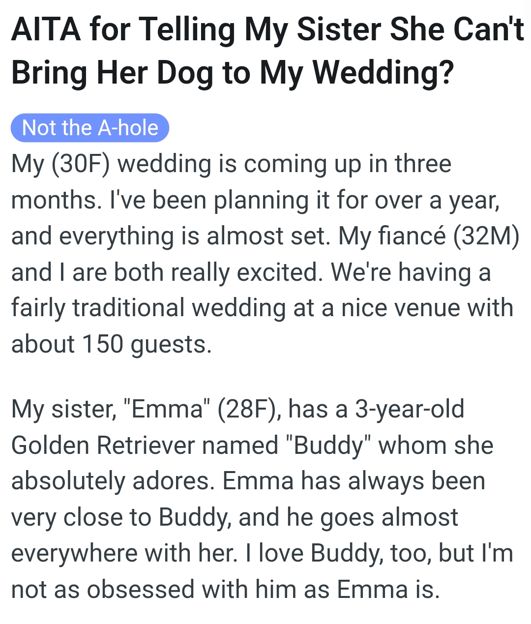 The OP kicks off her story