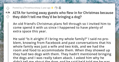 Host Turns Guests Away After A Long Flight Because They Came With Dogs