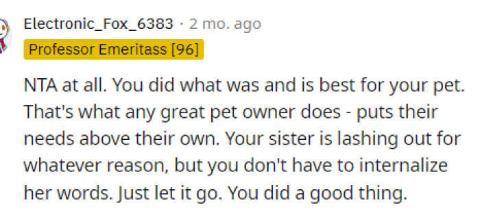 Many people were in the comments letting her know that there wasn't much of a problem and that she actually did the right thing here.