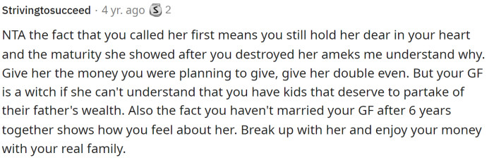 This most definitely is telling a lot to OP and we're not sure how he's going to take it, but this comment got a lot of love.
