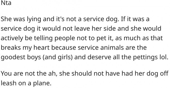 3. The dog's owner lied about it being a service dog.